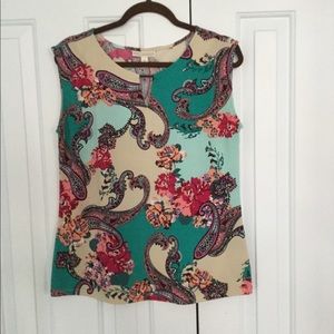 Colorful Dana Buchman sleeveless blouse